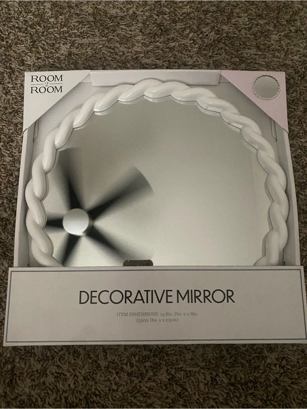 White Braided Decorative Wall Mirror